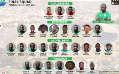 John Keister names his final Sierra Leone Afcon squad