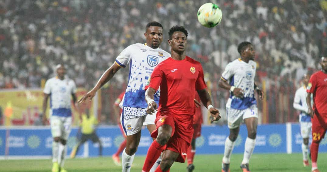 alt="The 20-year-old was in action against Township Rollers in Khartoum"