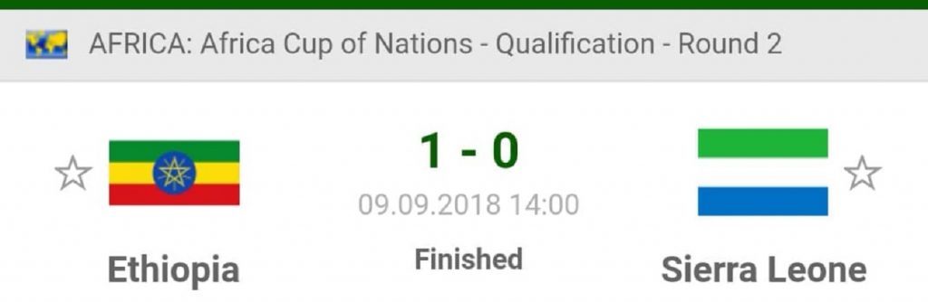 "Ethiopia beat Sierra Leone the away drought still on "