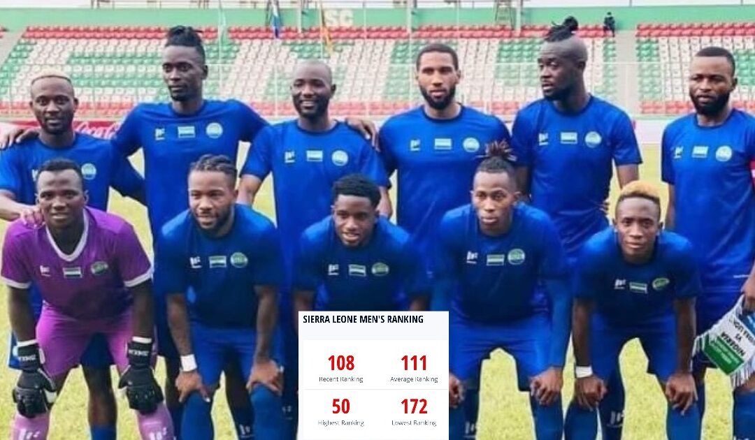 Sierra Leone one place down in latest Fifa ranking