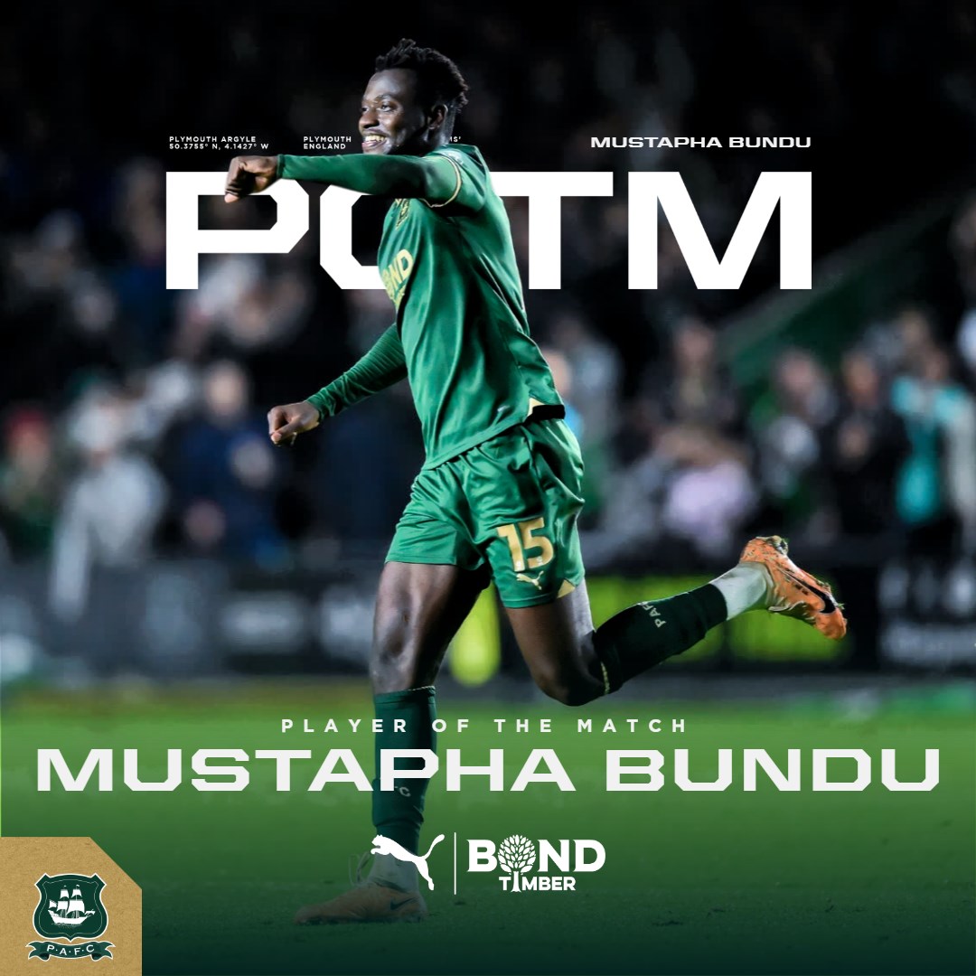 Tonight's player of the match as selected by match sponsors Adrenalin Leisure, is Mustapha Bundu.