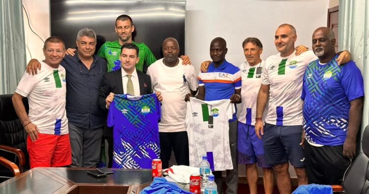 Foreign scouts visit Sierra Leone football chief Daddy Brima.