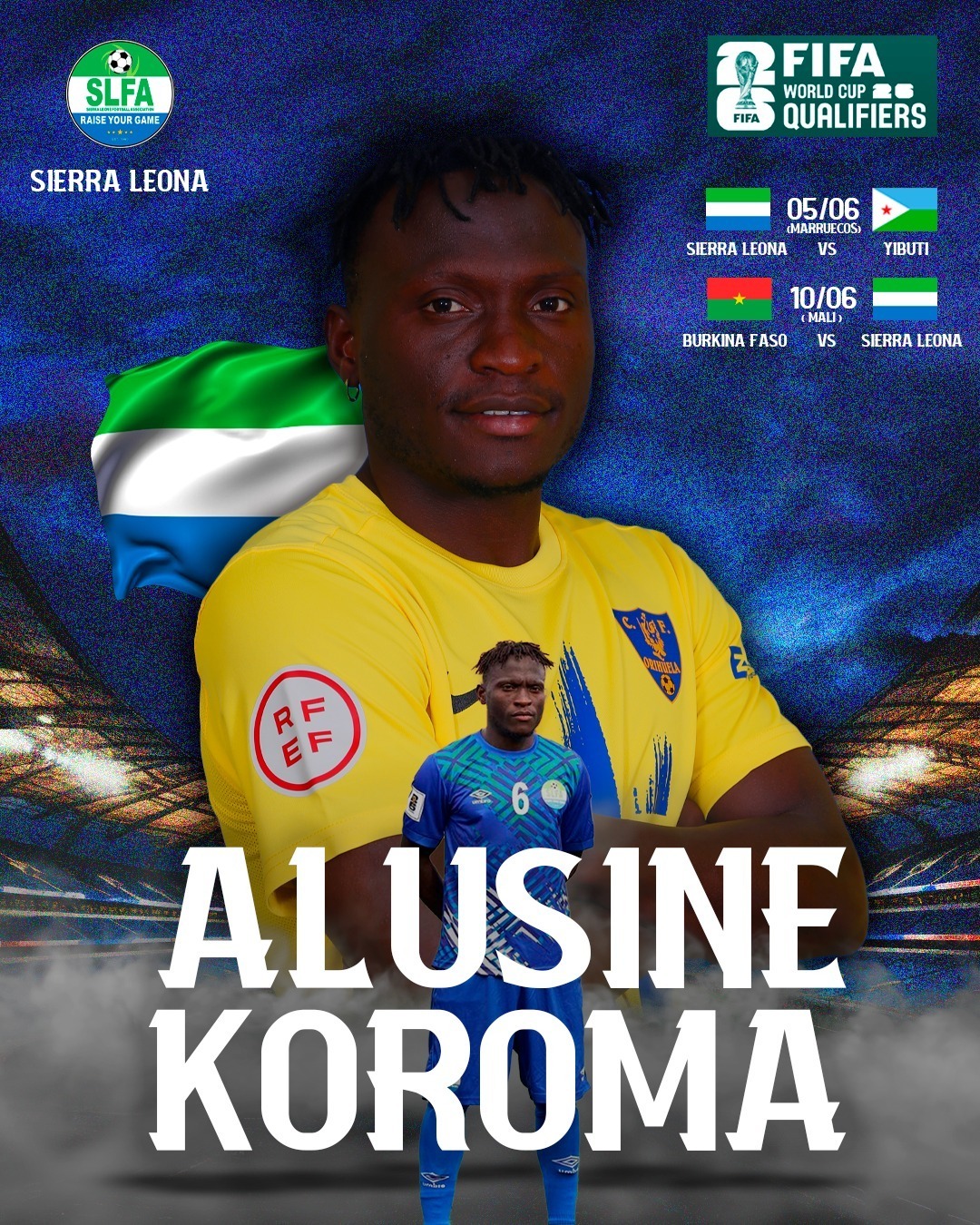 Orihuela's Alusine Koroma to join Sierra Leone for June World Cup qualifiers