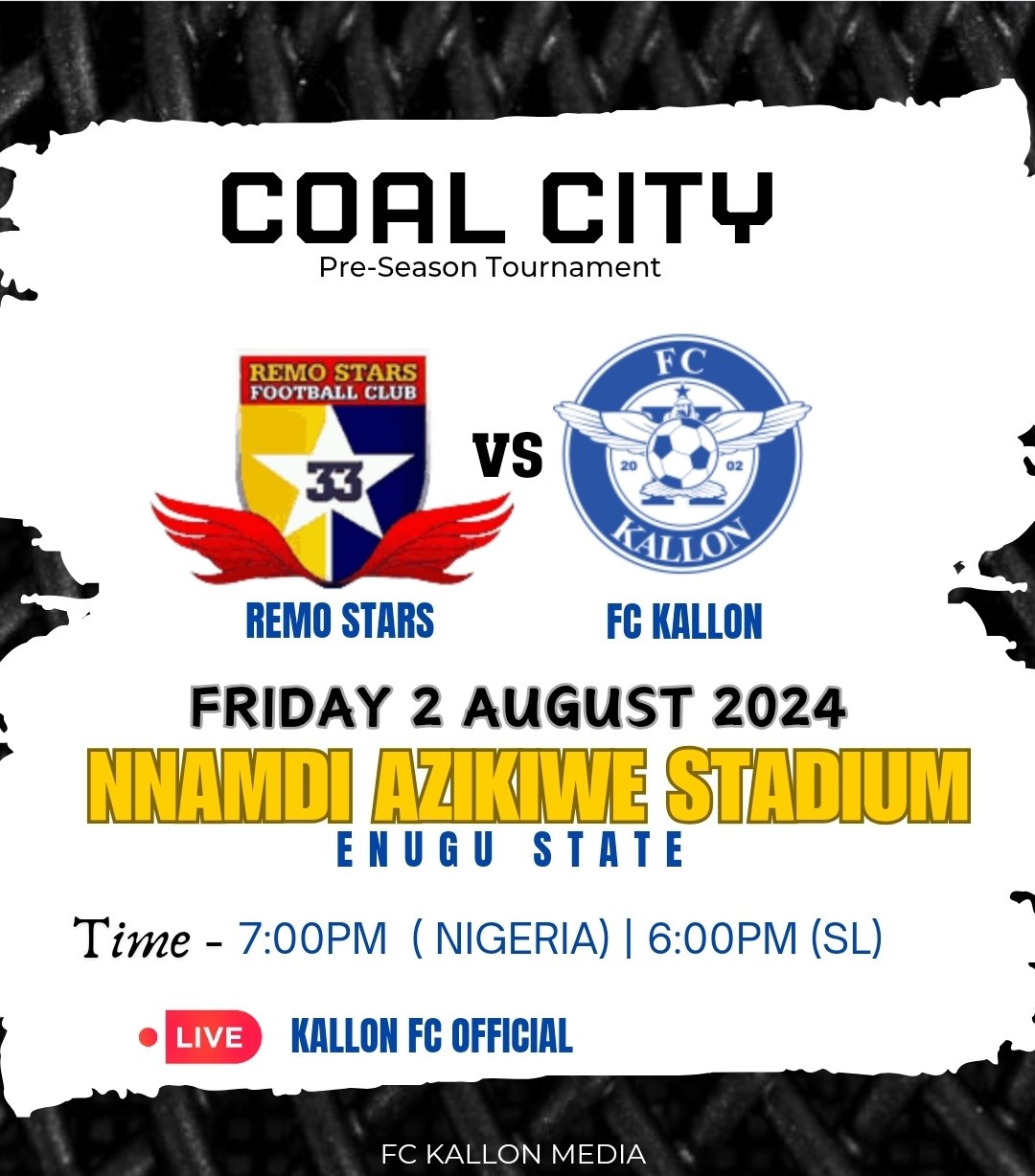 Sierra Leone's FC Kallon Set for Remo Stars Coal City Opener