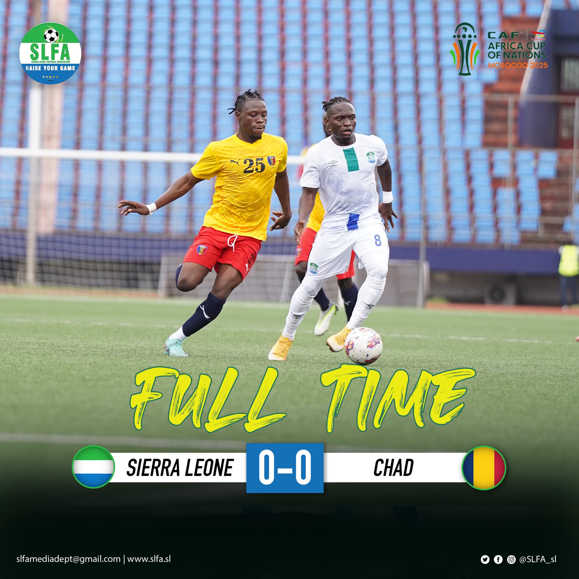 Chad snatch valuable point as Sierra Leone sleep at home