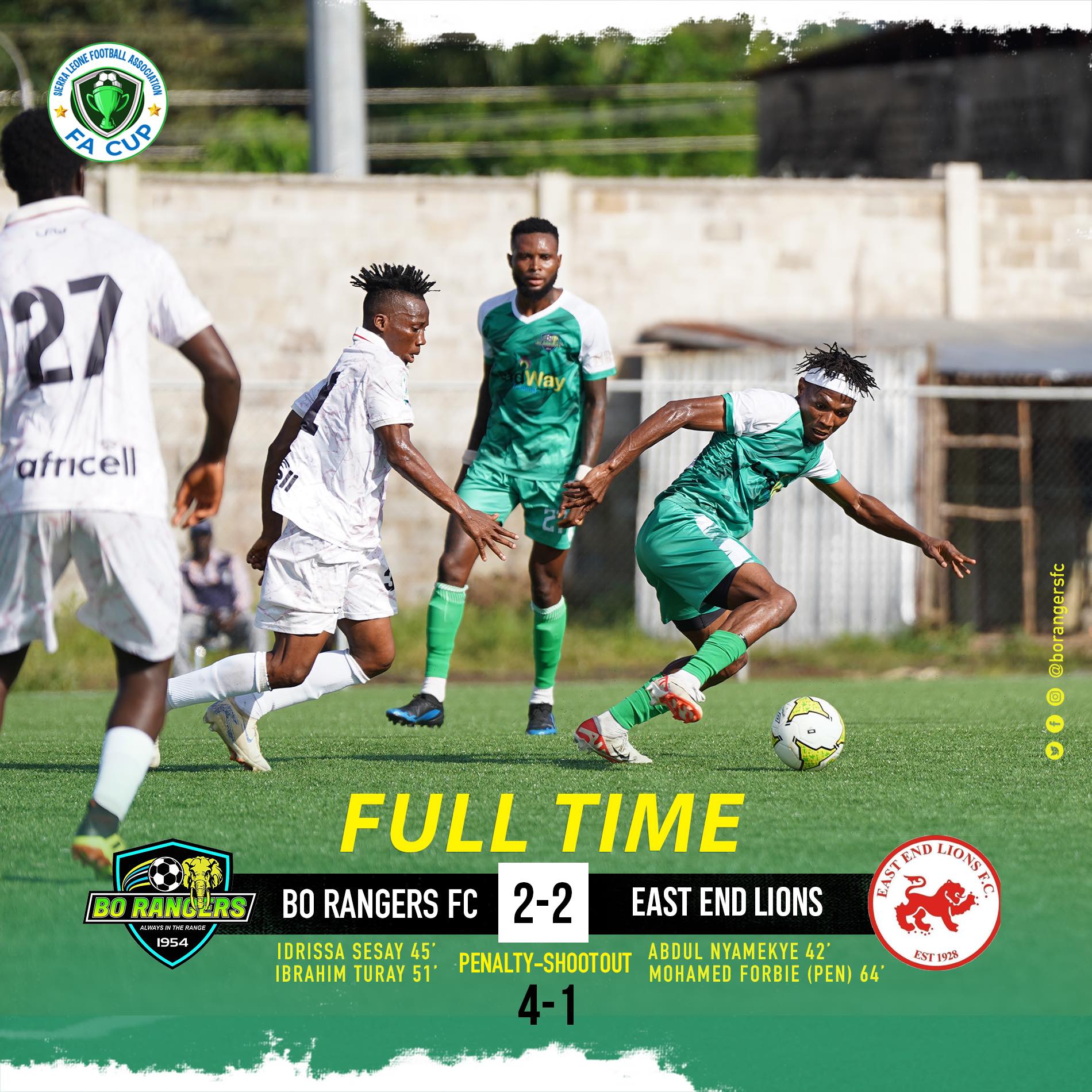 The team triumphed over East End Lions in a heart-stopping penalty shootout, winning 4-1 after an intense match that concluded in a 2-2 stalemate.