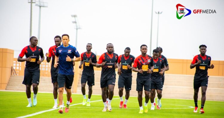 Gambia at work for Equatorial Guinea and Uganda friendlies