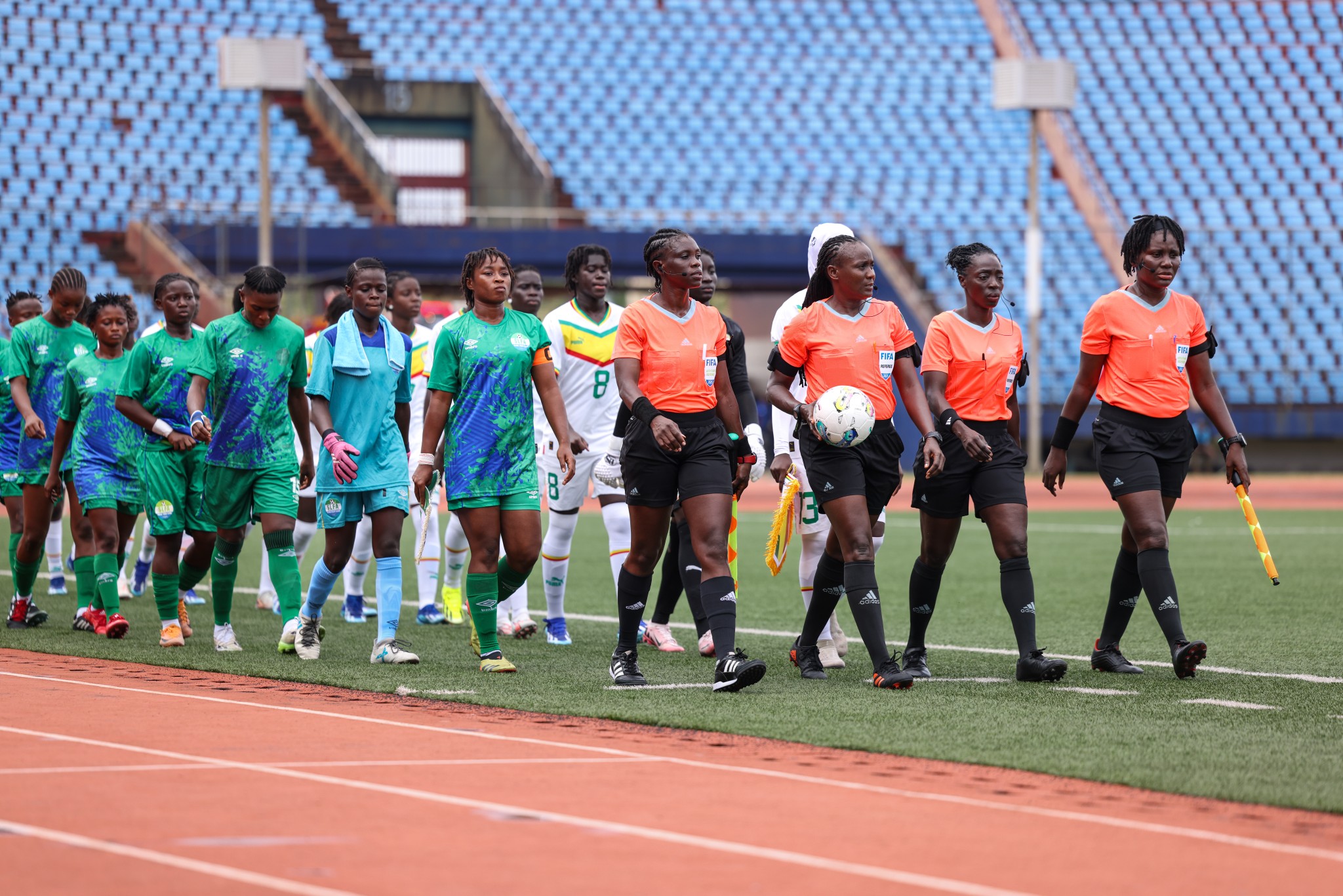 On Wednesday, Sierra Leone and Senegal before their opening action at the Samuel Kanyon Doe Stadium.