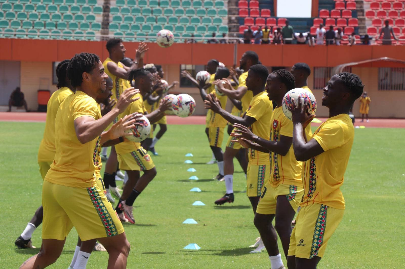 Guinea Bissau during Tuesday's training session at the Estadio 24 de Setembro