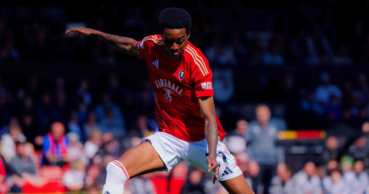 Kallum Cesay nets as Salford City win first leg of semi-final tie at Grimsby