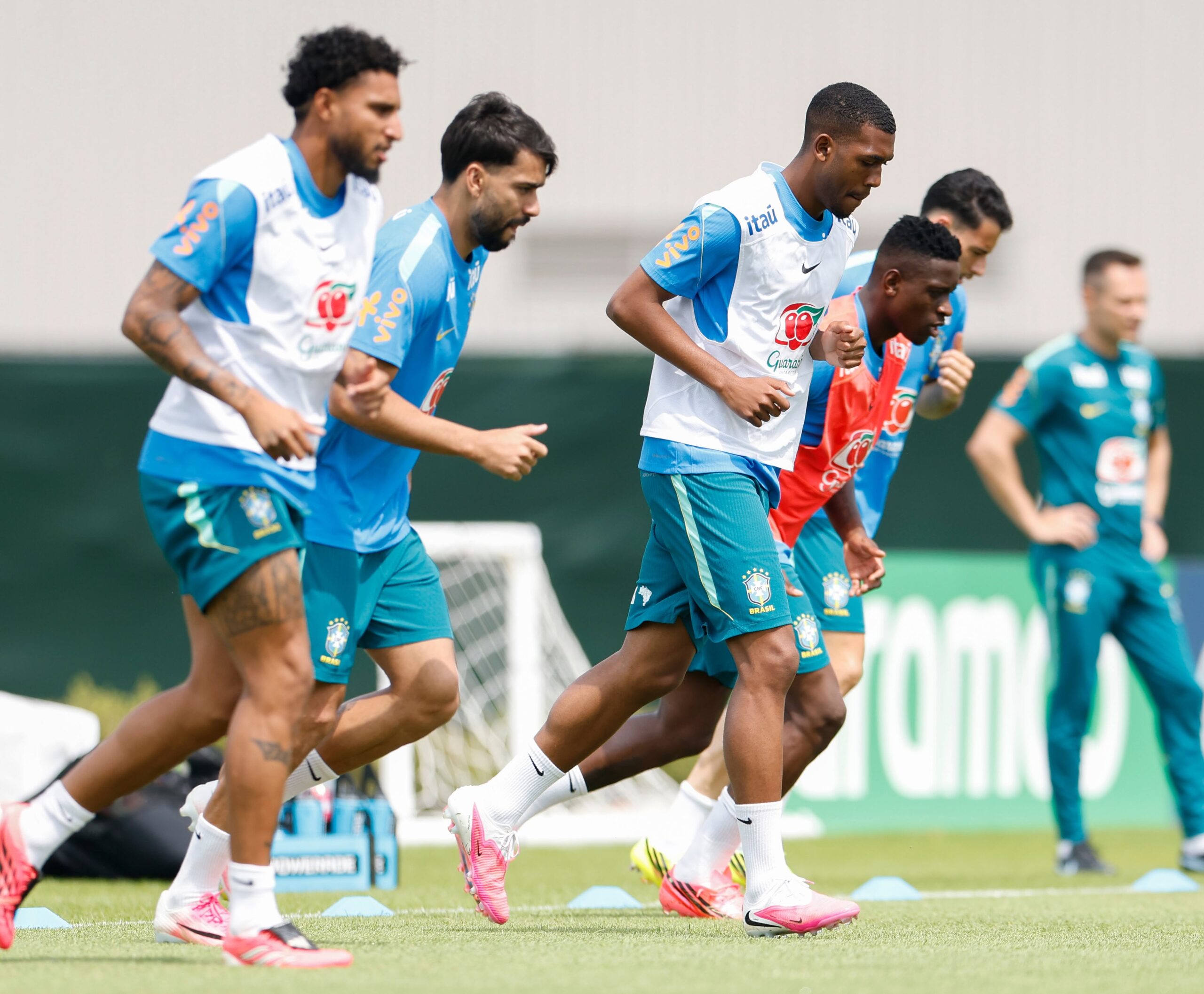 Brazil in training ahead of the World Cup opener against Morocco