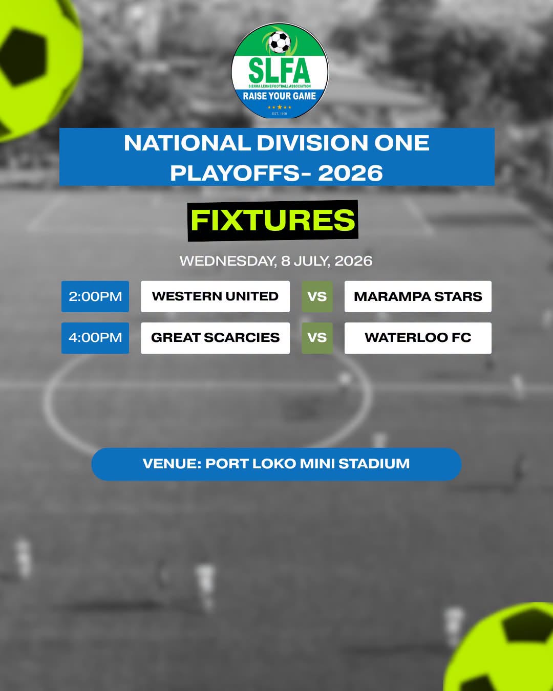 The race for promotion to Sierra Leone’s top-flight football league will officially begin today